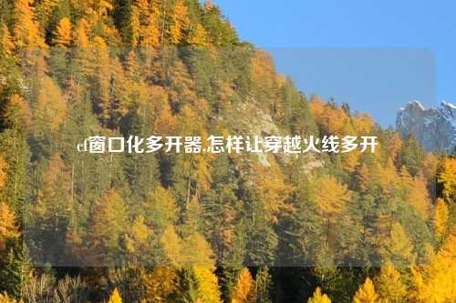 cf窗口化多开器,怎样让穿越火线多开