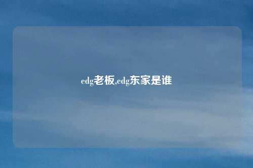 edg老板,edg东家是谁