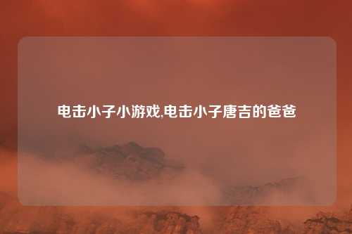 电击小子小游戏,电击小子唐吉的爸爸