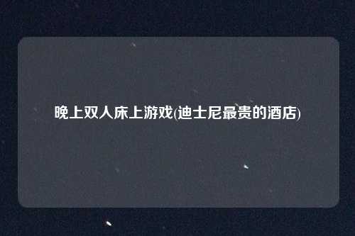 晚上双人床上游戏(迪士尼最贵的酒店)