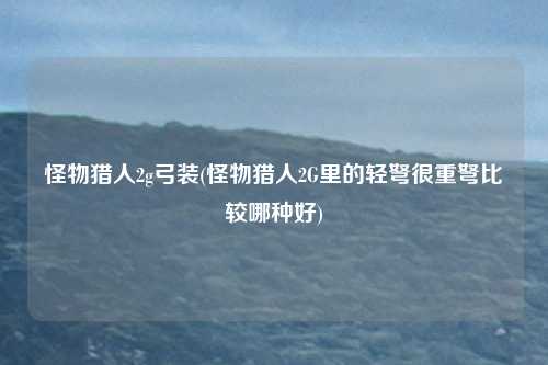 怪物猎人2g弓装(怪物猎人2G里的轻弩很重弩比较哪种好)