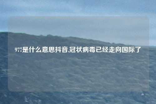977是什么意思抖音,冠状病毒已经走向国际了