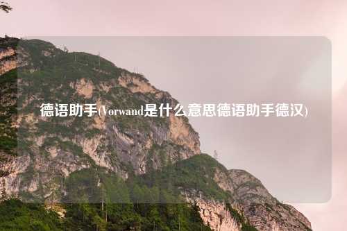 德语助手(Vorwand是什么意思德语助手德汉)