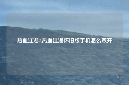 热血江湖2,热血江湖怀旧版手机怎么双开