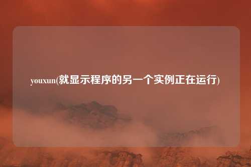 youxun(就显示程序的另一个实例正在运行)