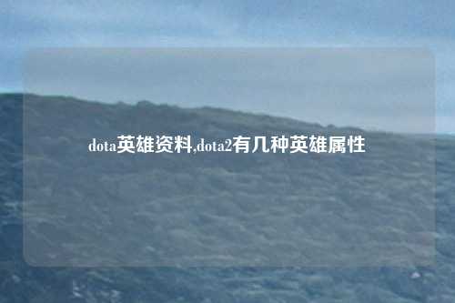 dota英雄资料,dota2有几种英雄属性