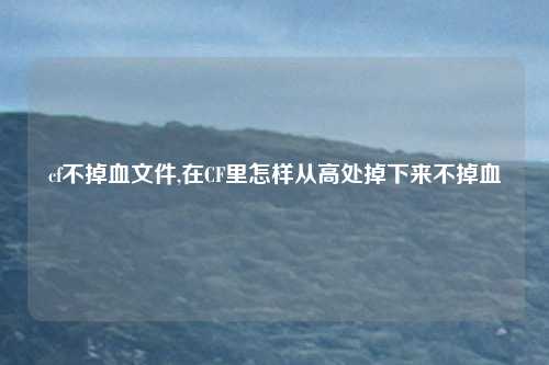 cf不掉血文件,在CF里怎样从高处掉下来不掉血