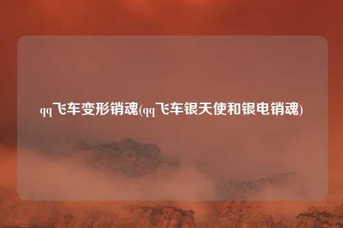 qq飞车变形销魂(qq飞车银天使和银电销魂)