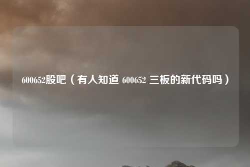 600652股吧(有人知道 600652 三板的新代码吗)