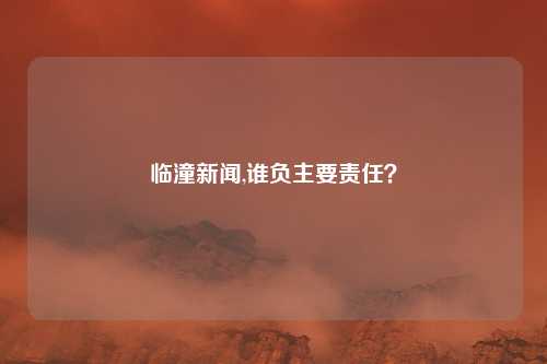 临潼新闻,谁负主要责任？