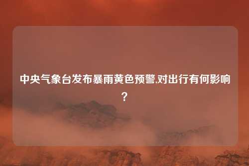 中央气象台发布暴雨黄色预警,对出行有何影响？