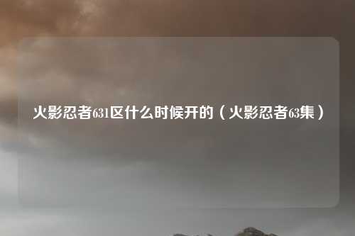 火影忍者631区什么时候开的(火影忍者63集)