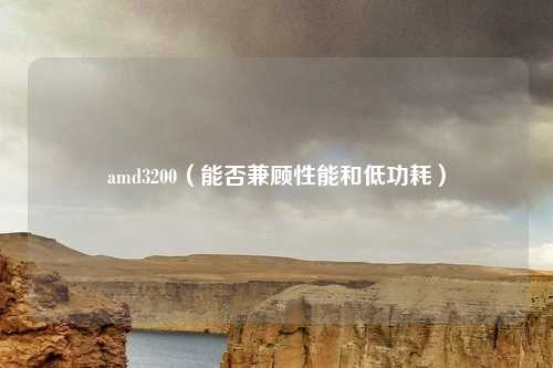 amd3200(能否兼顾性能和低功耗)