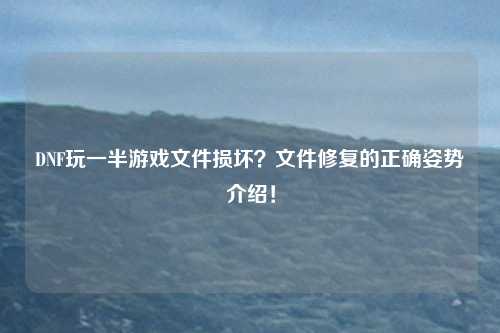 DNF玩一半游戏文件损坏?文件修复的正确姿势介绍!