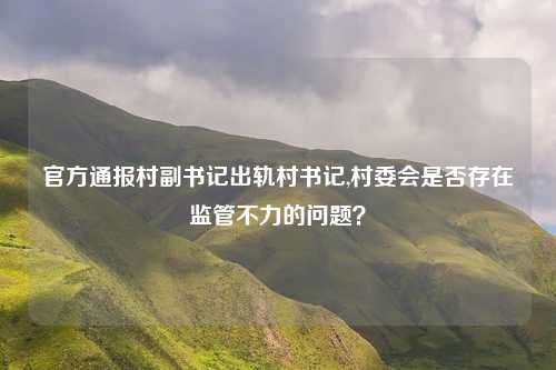 官方通报村副书记出轨村书记,村委会是否存在监管不力的问题？