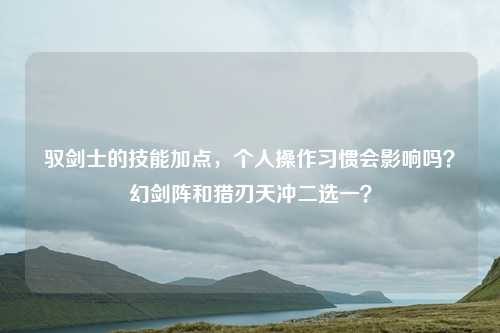 驭剑士的技能加点,个人操作习惯会影响吗?幻剑阵和猎刃天冲二选一?