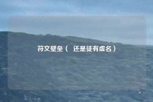 符文壁垒( 还是徒有虚名)