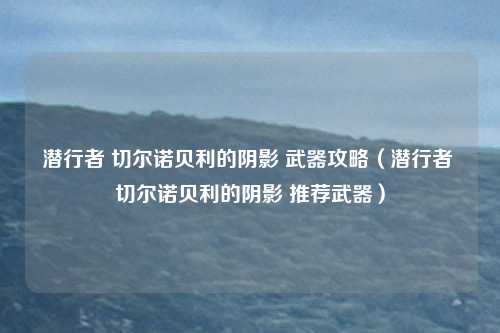 潜行者 切尔诺贝利的阴影 武器攻略(潜行者 切尔诺贝利的阴影 推荐武器)