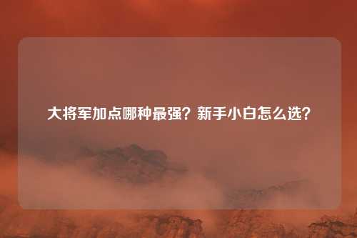 大将军加点哪种最强?新手小白怎么选?