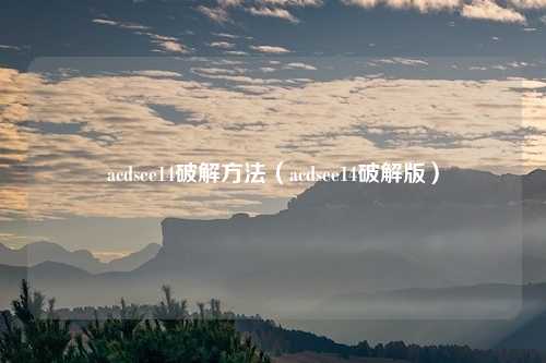 acdsee14破解方法(acdsee14破解版)