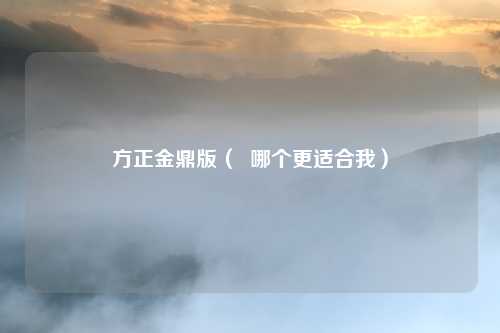 方正金鼎版( 哪个更适合我)