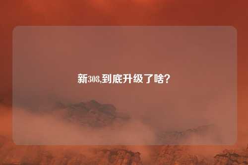 新308,到底升级了啥？