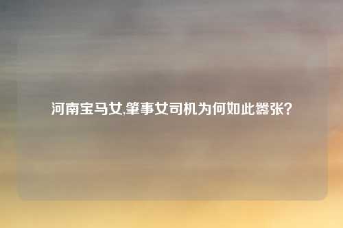 河南宝马女,肇事女司机为何如此嚣张？