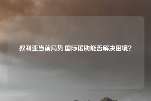 叙利亚当前局势,国际援助能否解决困境？