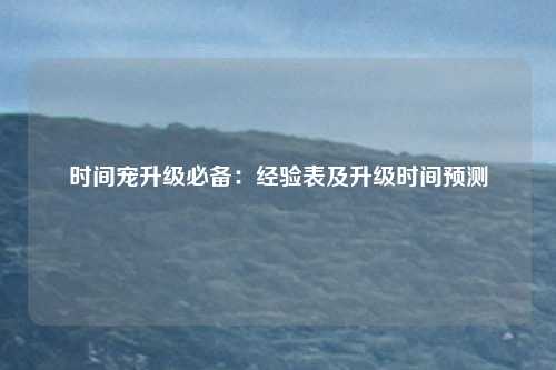 时间宠升级必备:经验表及升级时间预测
