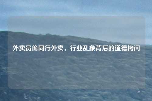 外卖员偷同行外卖,行业乱象背后的道德拷问