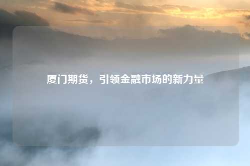 厦门期货,引领金融市场的新力量