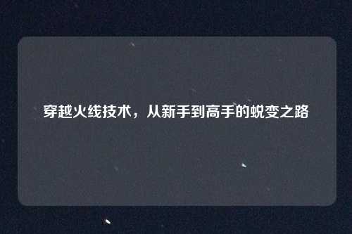 穿越火线技术,从新手到高手的蜕变之路