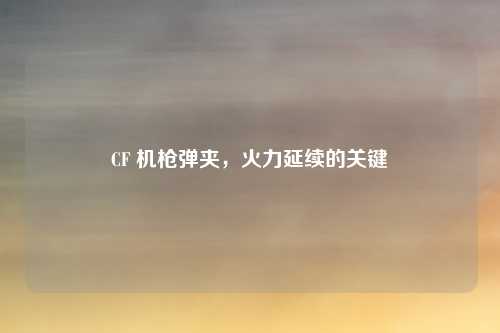 CF 机枪弹夹,火力延续的关键