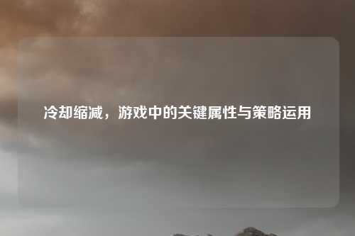 冷却缩减,游戏中的关键属性与策略运用