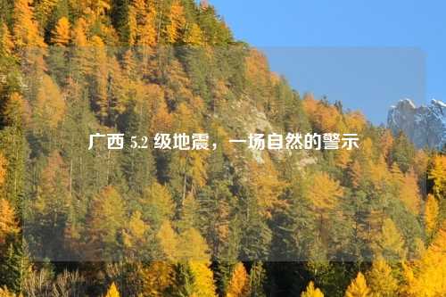 广西 5.2 级地震,一场自然的警示