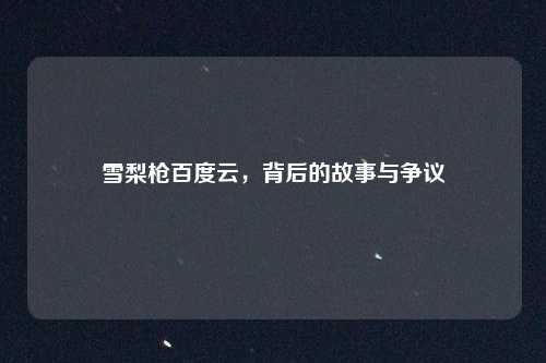 雪梨枪百度云,背后的故事与争议