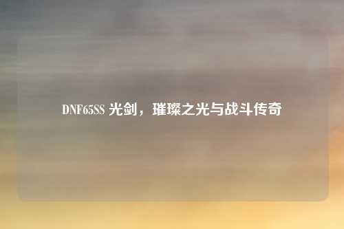 DNF65SS 光剑,璀璨之光与战斗传奇