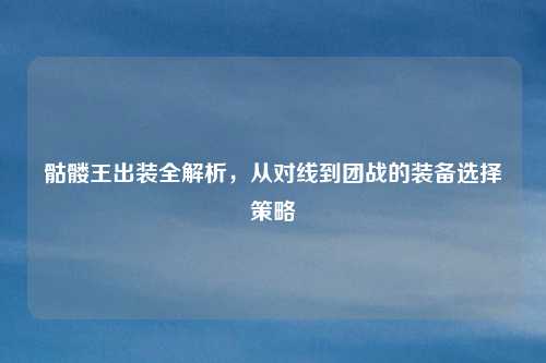 骷髅王出装全解析,从对线到团战的装备选择策略