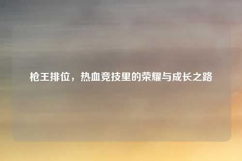 枪王排位，热血竞技里的荣耀与成长之路