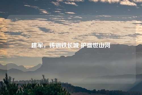 建军,铸钢铁长城 护盛世山河