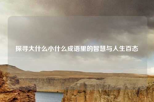 探寻大什么小什么成语里的智慧与人生百态