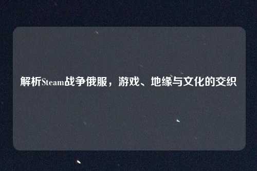 解析Steam战争俄服,游戏、地缘与文化的交织