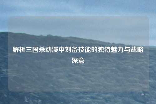 解析三国杀动漫中刘备技能的独特魅力与战略深意