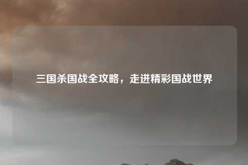 三国杀国战全攻略，走进精彩国战世界