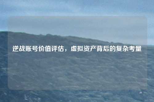 逆战账号价值评估,虚拟资产背后的复杂考量