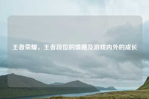 王者荣耀,王者段位的馈赠及游戏内外的成长