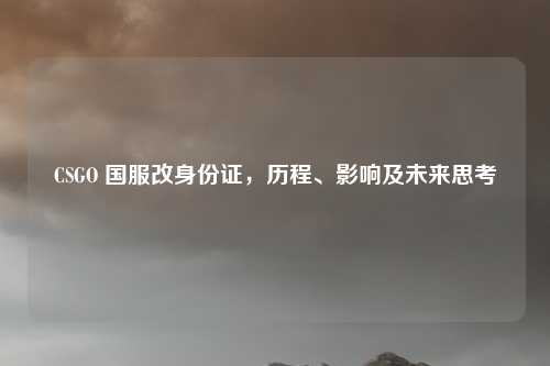 CSGO 国服改身份证,历程、影响及未来思考