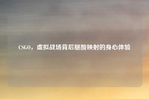 CSGO,虚拟战场背后腿酸映射的身心体验