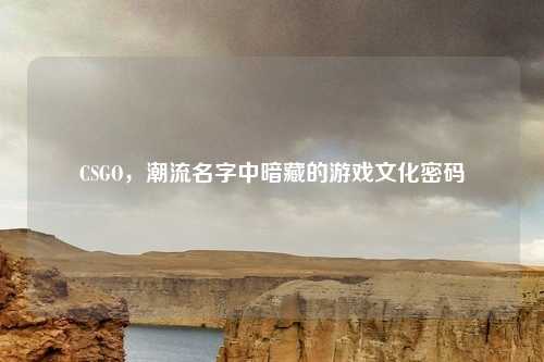CSGO,潮流名字中暗藏的游戏文化密码