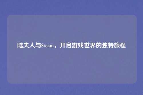 陆夫人与Steam,开启游戏世界的独特旅程